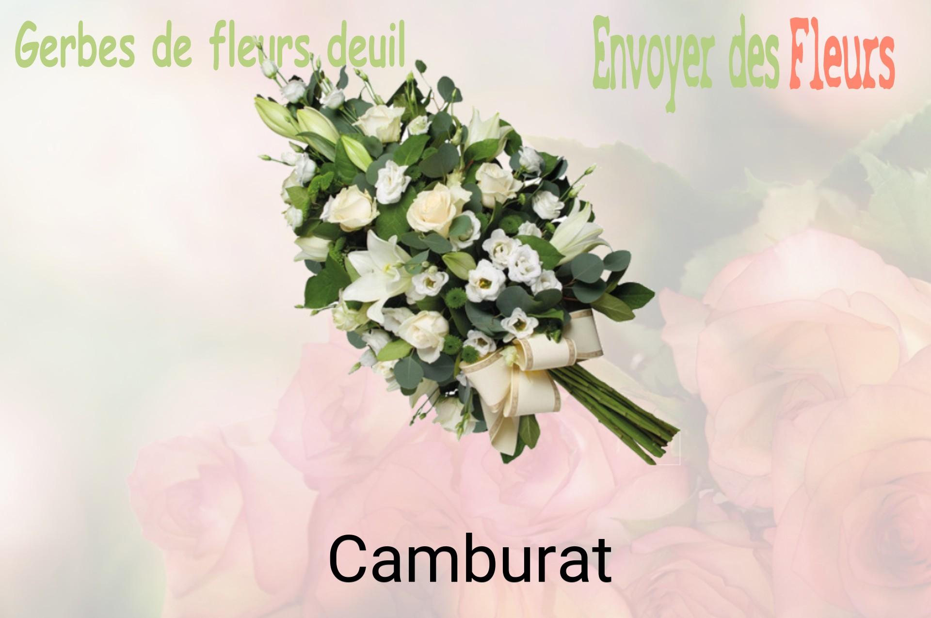 Gerbe de fleurs de deuil livrée à Camburat